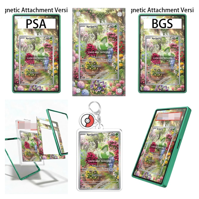 Case Fans - เคสอะคริลิกแบบรีไซเคิลสำหรับใส่พวงกุญแจลายโปเกมอน Paldea Evolved Sprigatito ของสะสมสำหรับแฟนๆอนิเมะ