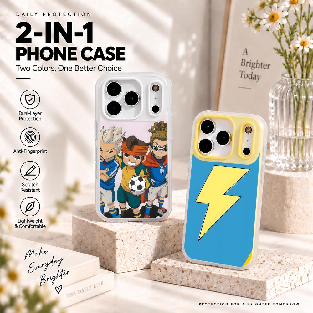 Matte Pc Case - เคสโทรศัพท์ Inazuma Eleven แบบ 2-in-1 เคลือบด้าน