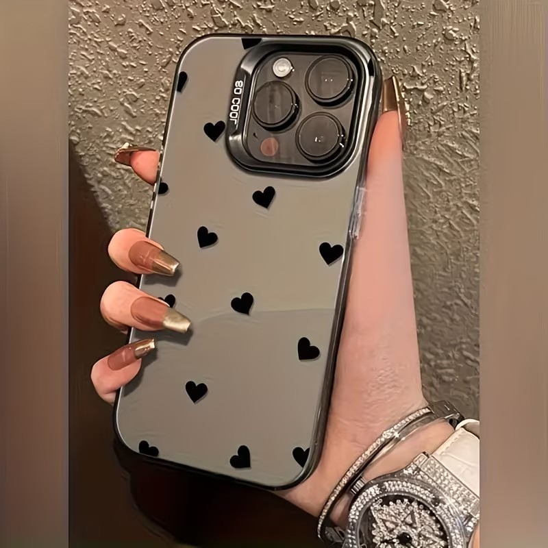 Mini Pc Case - เคสโทรศัพท์ลายจุดสีดำสุดหรู สำหรับ iPhone 17 16 15
