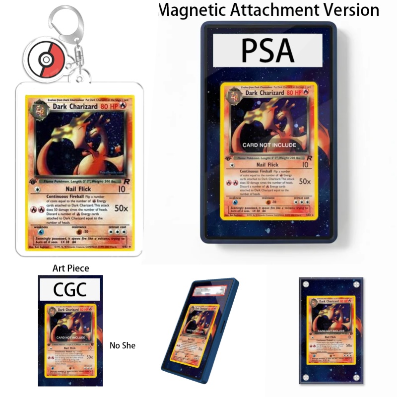Case Fans - กล่องอะคริลิคใส่การ์ดโปเกมอน TCG ลาย Rocket Dark Charizard