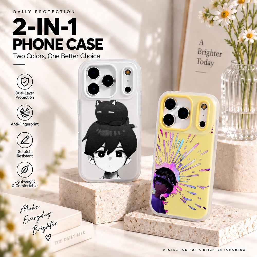 Matte Pc Case - เคสโทรศัพท์ลายเกมใหม่ O-Omori แบบ 2-in-1 เคสผิวด้าน สำหรับ